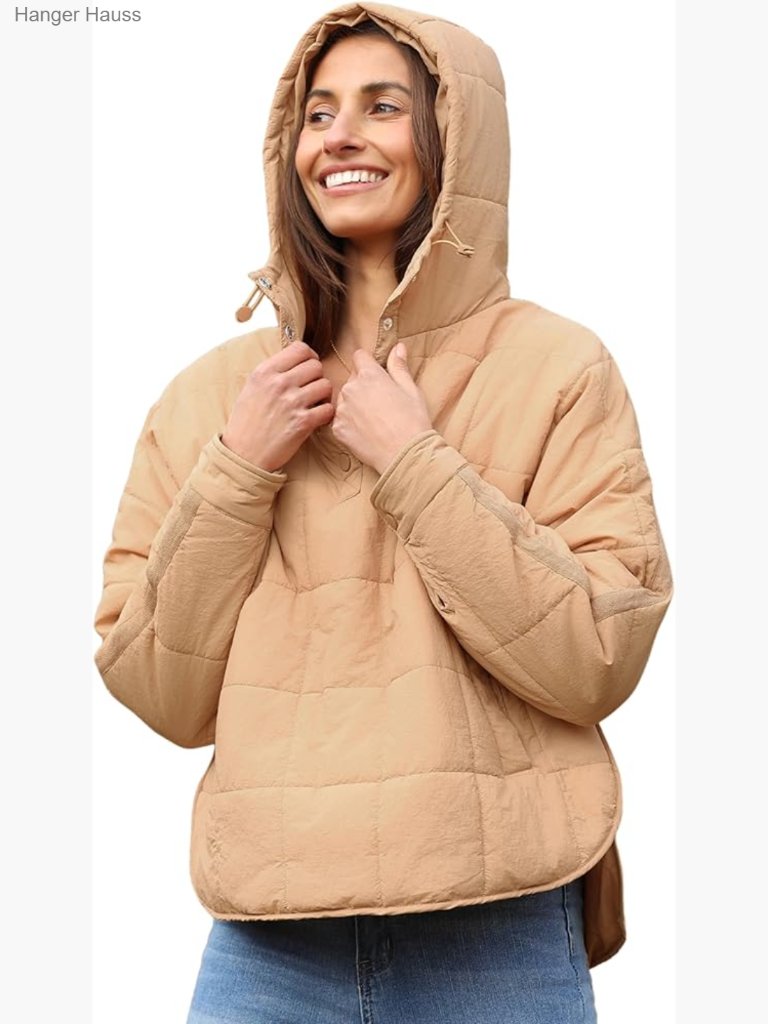 Women's Oversized Hooded Puffer Jacket Lightweight Quilted Coat Winter